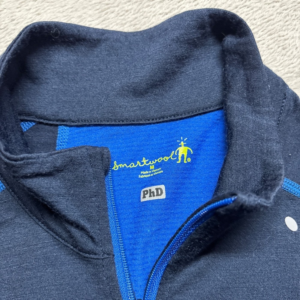 Smartwool PhD Lightweight 1/4 Zip Pullover Merino Wool Mens M Long‎ Sleeve Run - Picture 6 of 7